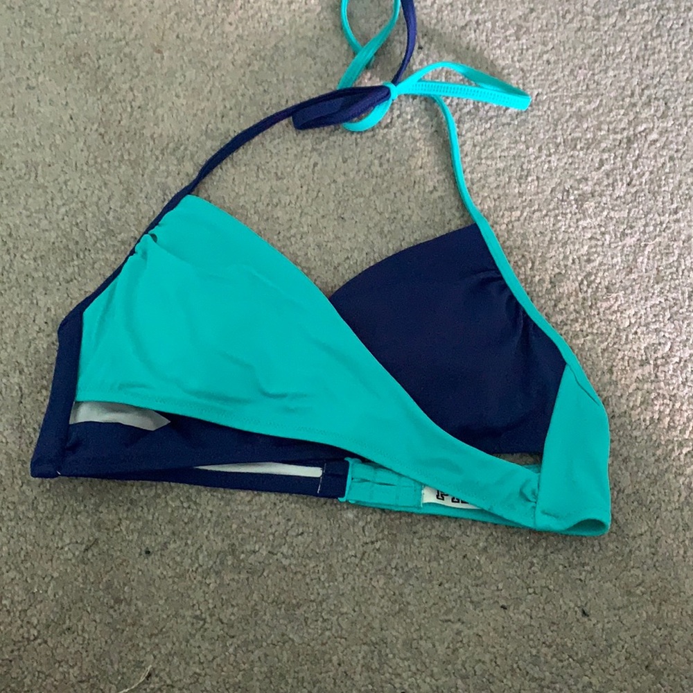 Navy & blue wrap swim top from VS Pink